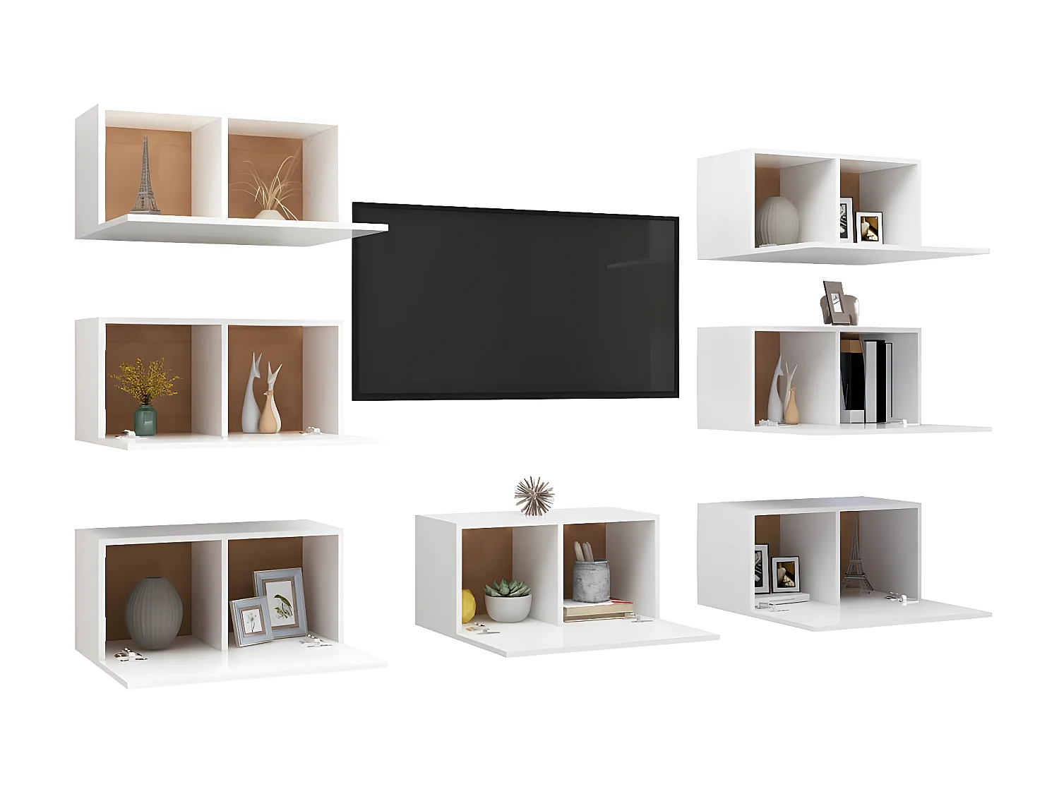 Meubles TV 7 pcs Blanc 30,5x30x60 cm Aggloméré