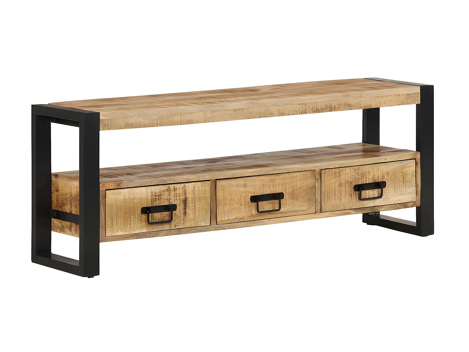 Meuble TV 120x30x45 cm Bois massif de manguier