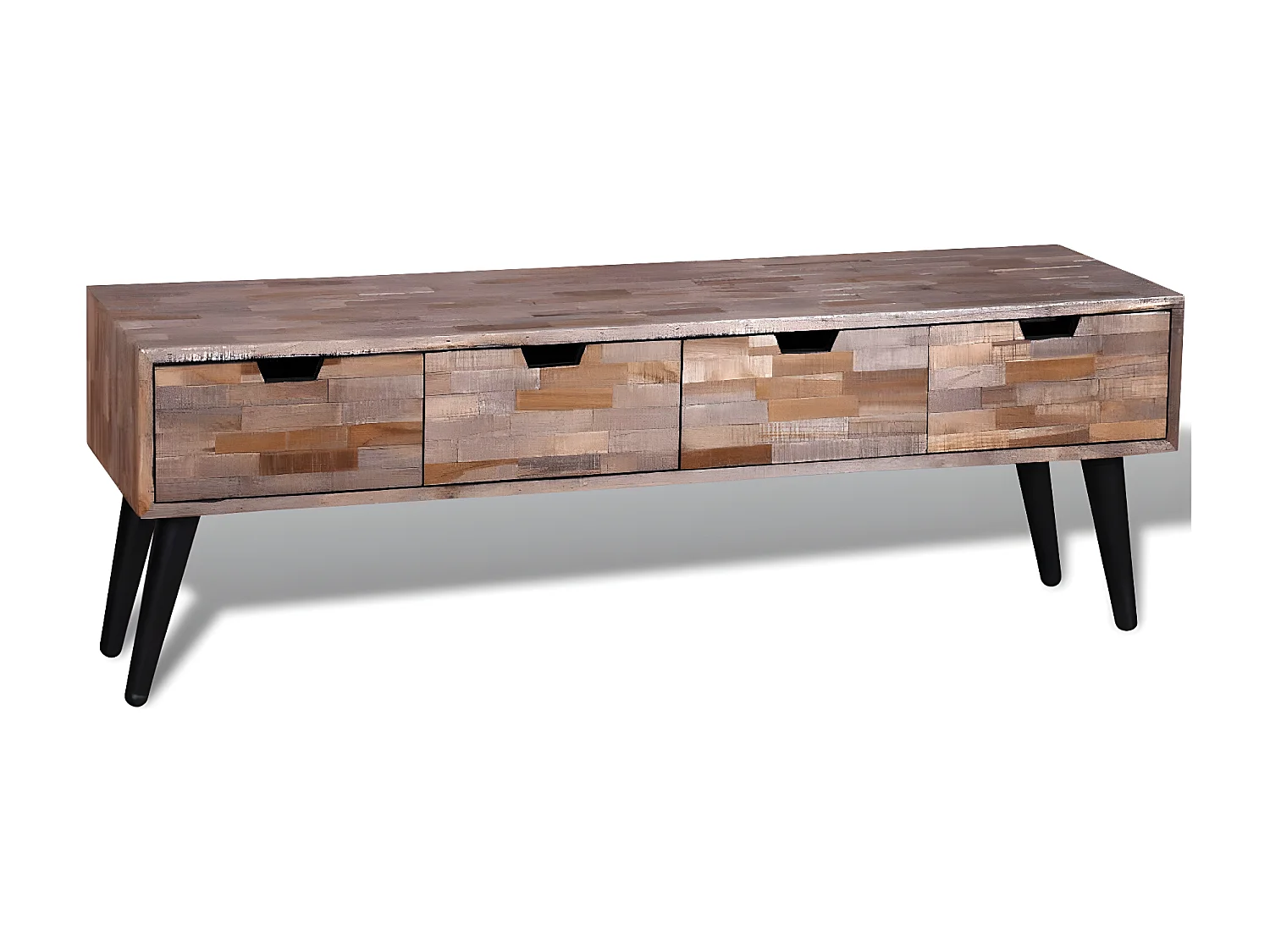 Consolle TV con 4 cassetti Legno di teak riciclato