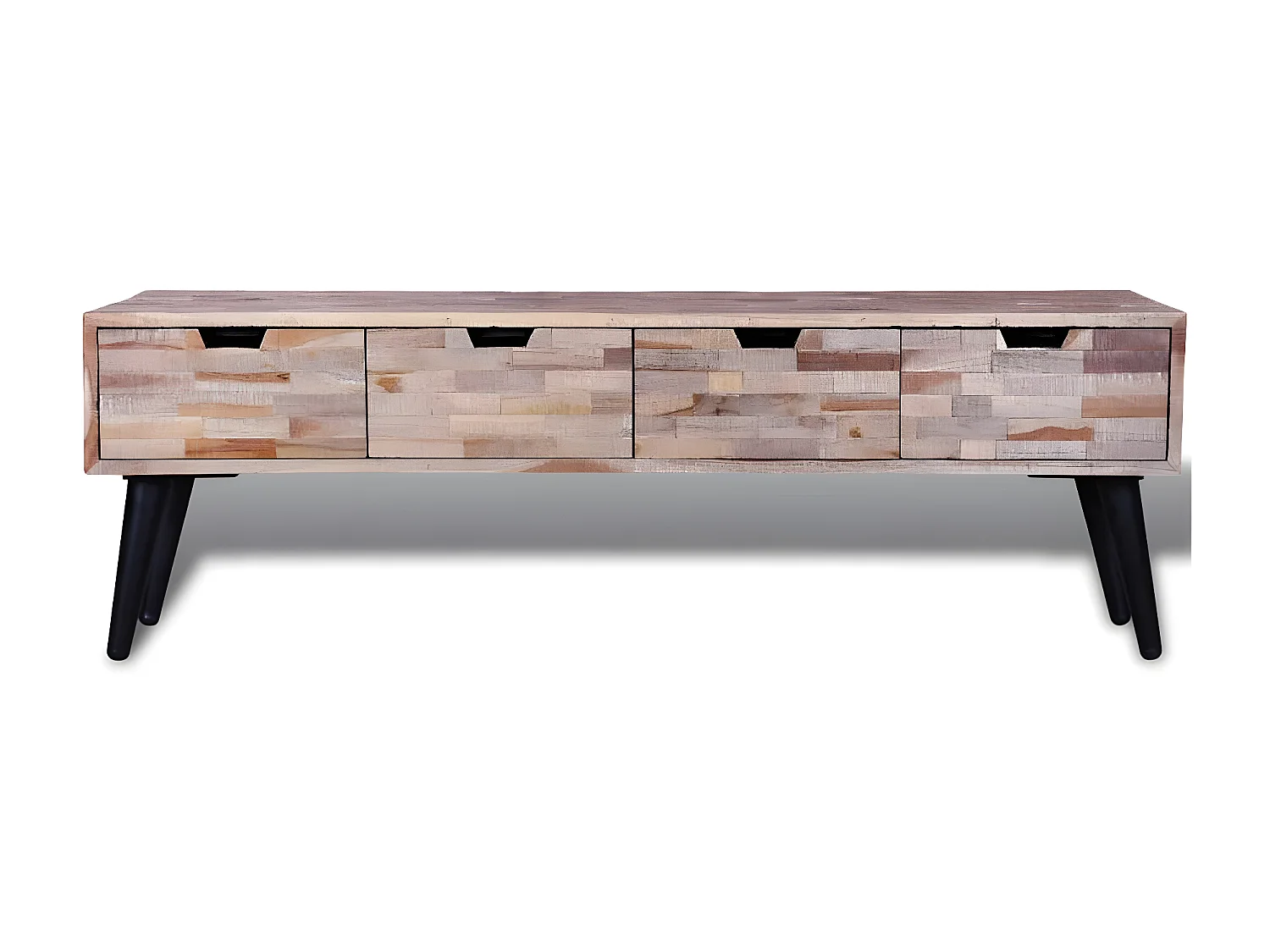 Consolle TV con 4 cassetti Legno di teak riciclato