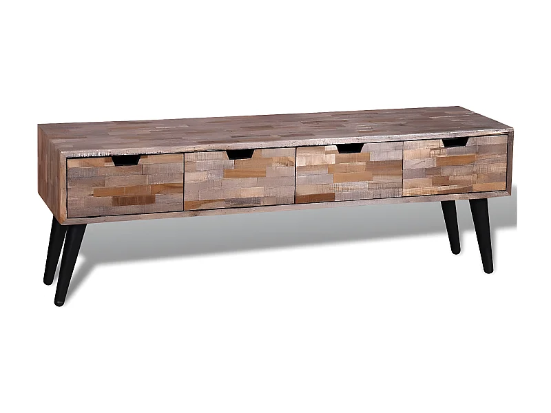 Table console TV avec 4 tiroirs Bois de teck recyclé