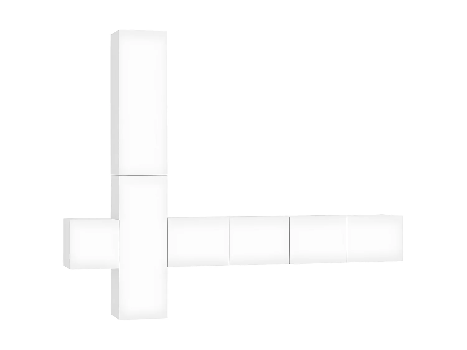 TV-Möbelset 5-tlg. Spanplatte Weiß