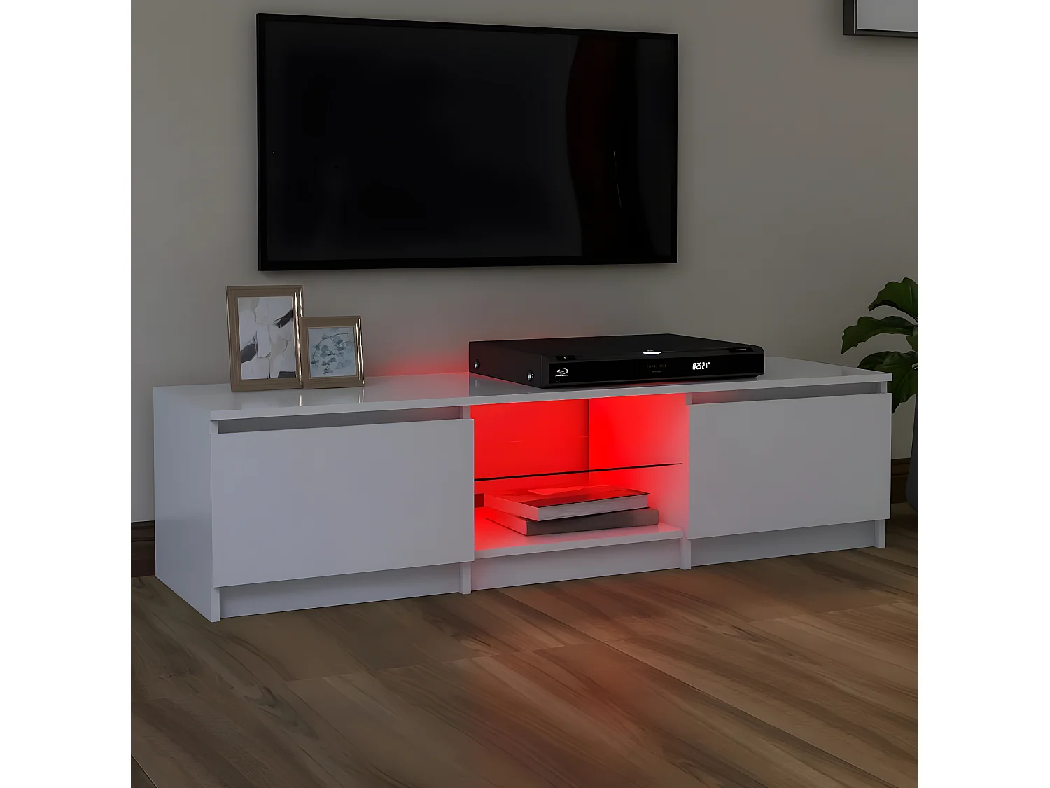 Mobile TV con luci LED bianche 140x40x35,5 cm