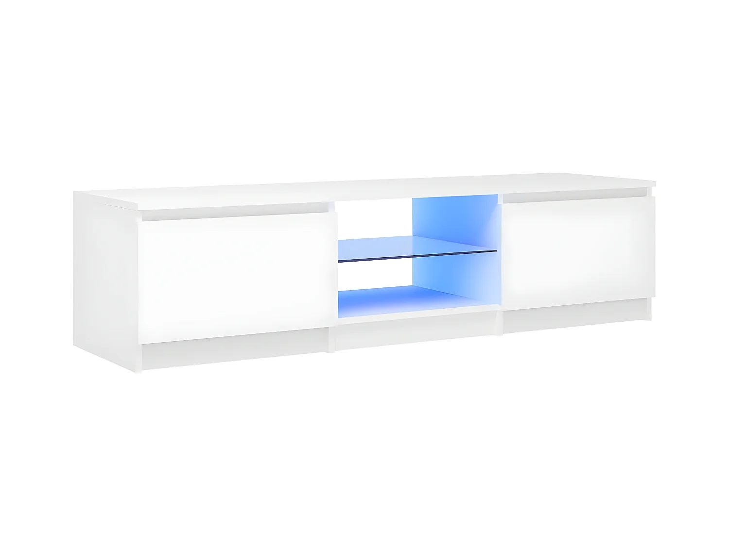 Meuble TV avec lumières LED blanc 140x40x35,5 cm