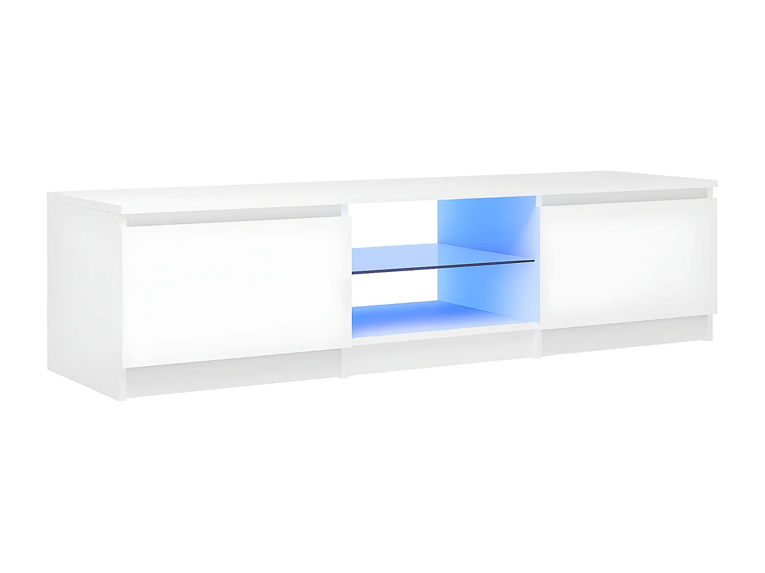 Meuble TV avec lumières LED blanc 140x40x35,5 cm