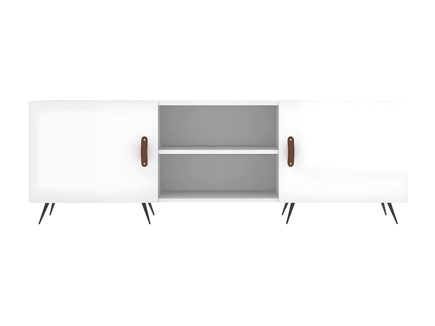 Meuble TV blanc brillant 150x30x50 cm bois d'ingénierie