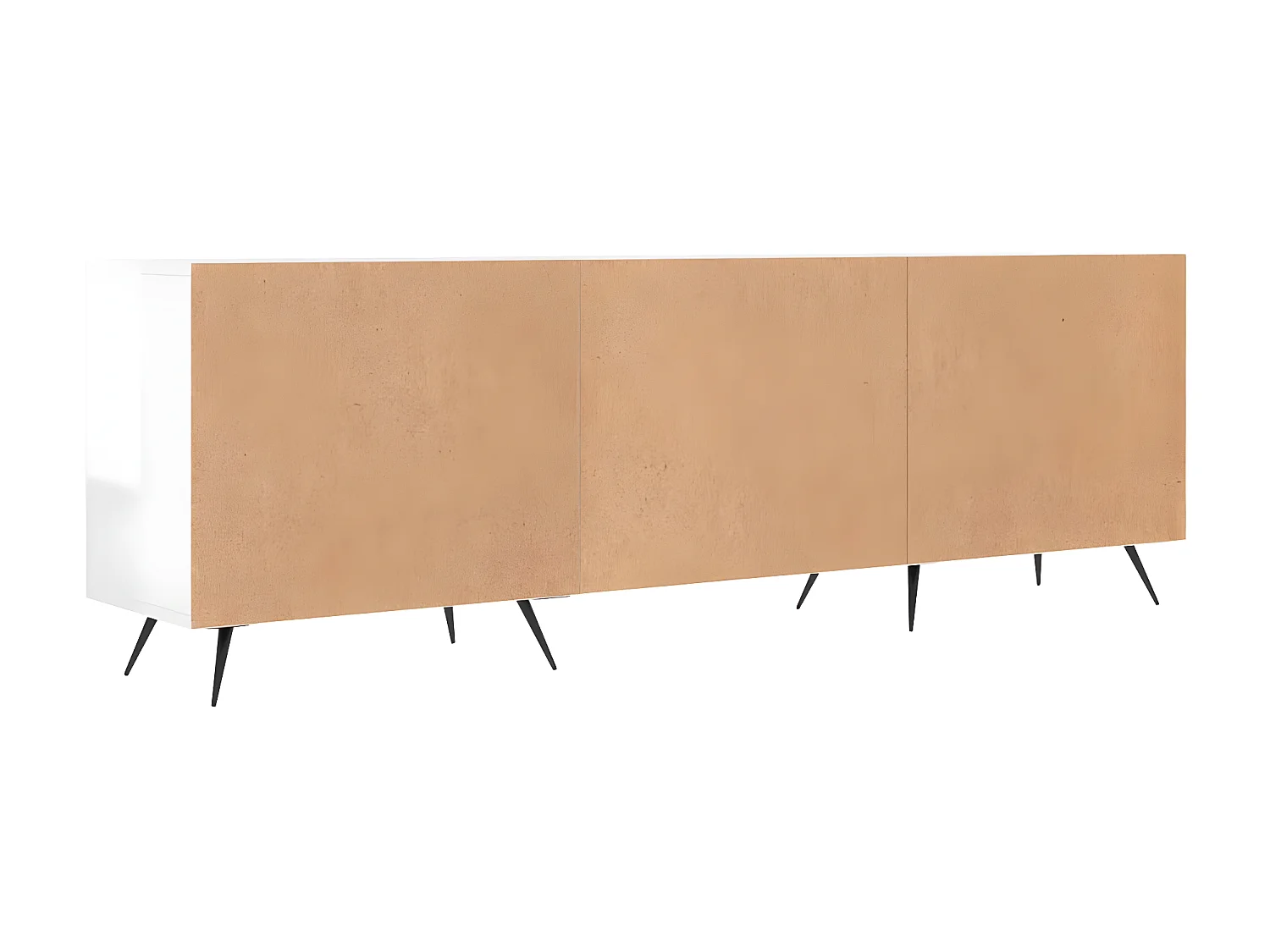 Meuble TV blanc brillant 150x30x50 cm bois d'ingénierie