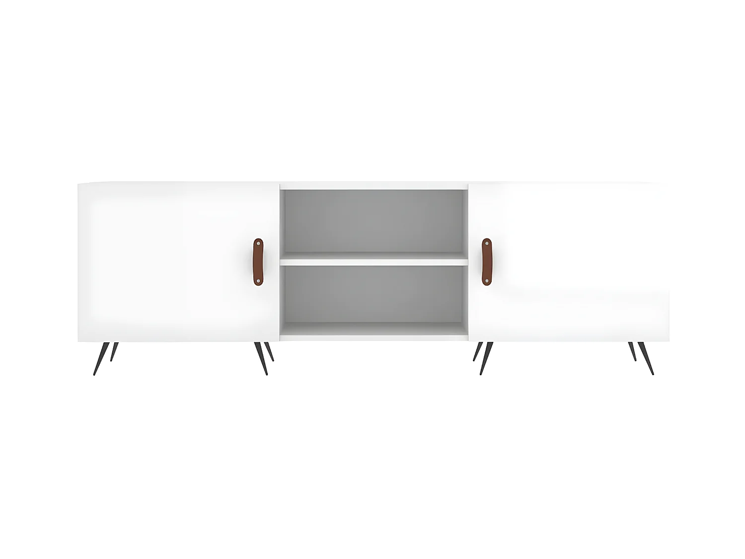 Glanzend wit tv-meubel 150x30x50 cm samengesteld hout