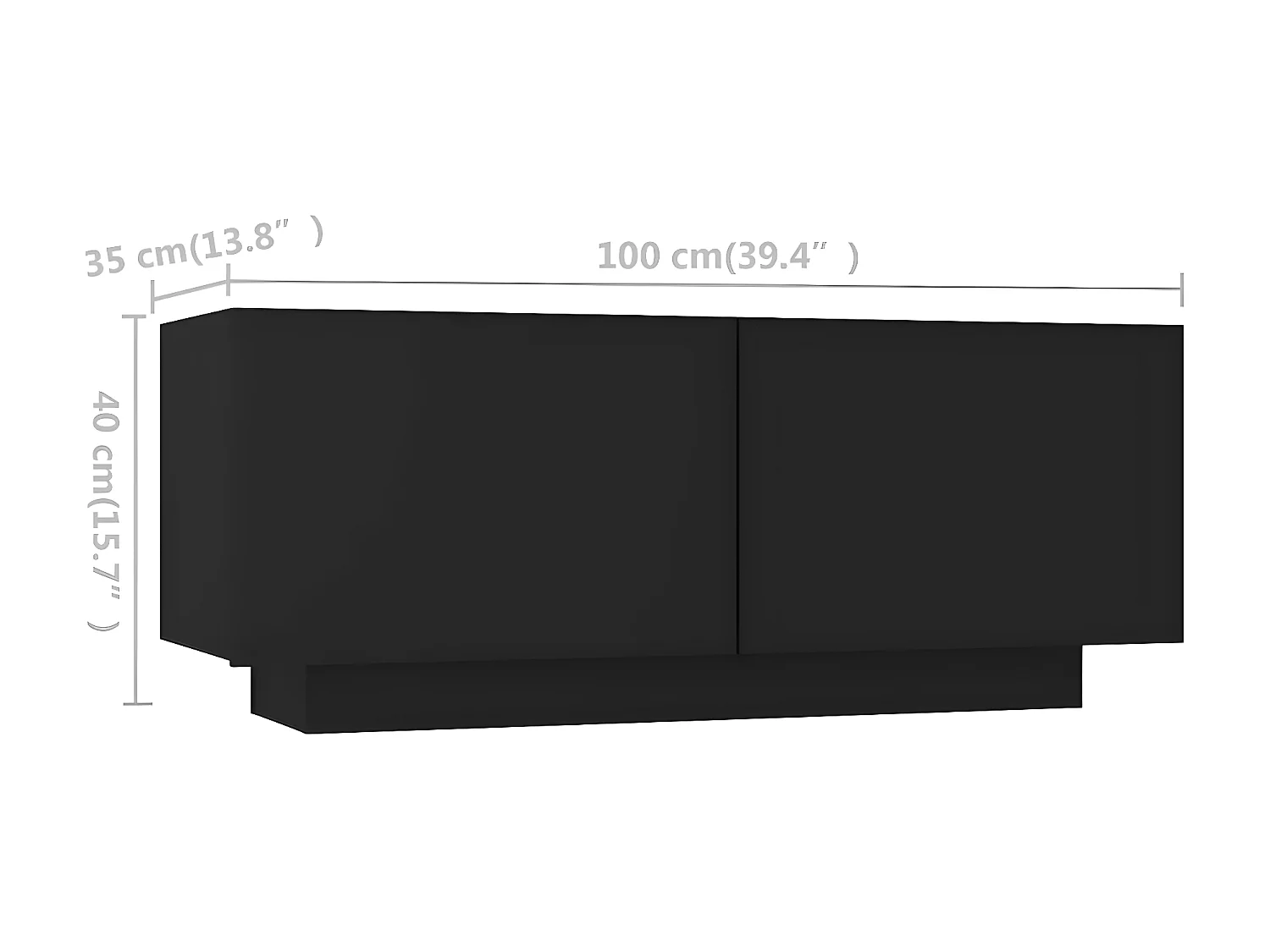 TV-Schrank mit LED-Leuchten Schwarz 260x35x40 cm