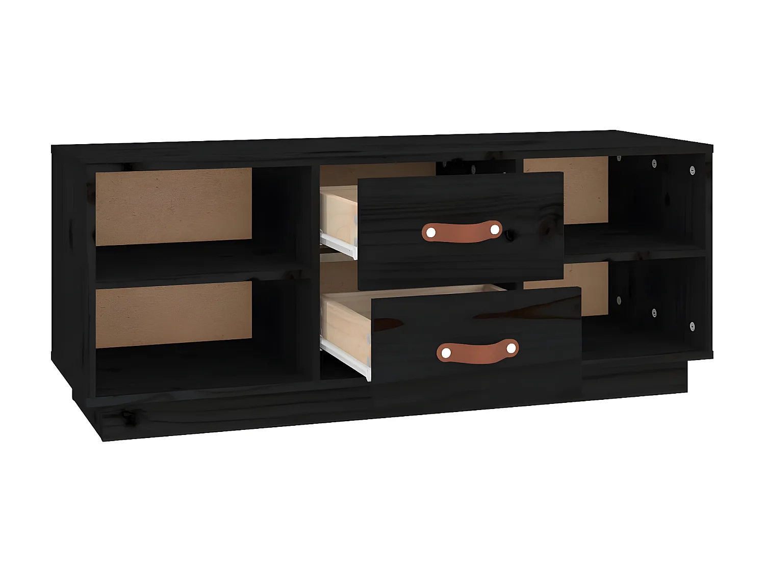 Zwart TV-meubel 100x34x40 cm Massief grenenhout