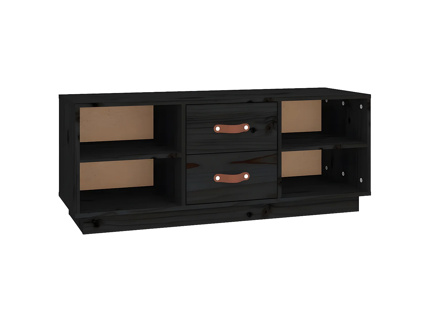 Zwart TV-meubel 100x34x40 cm Massief grenenhout