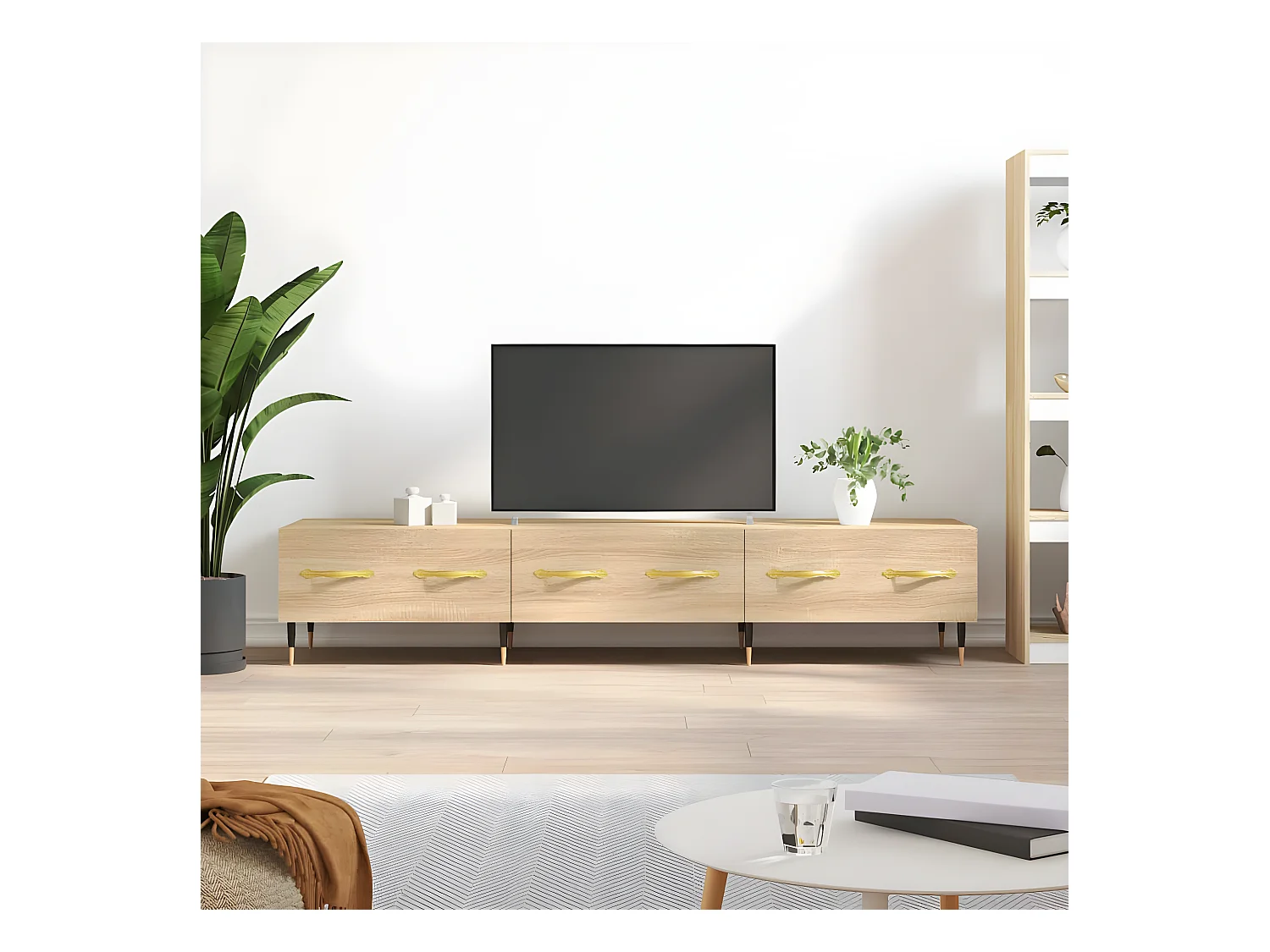 Meuble TV chêne sonoma 150x36x30 cm bois d'ingénierie