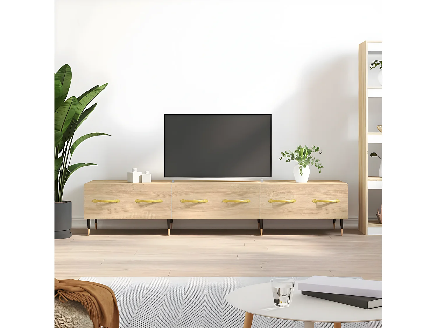 Meuble TV chêne sonoma 150x36x30 cm bois d'ingénierie