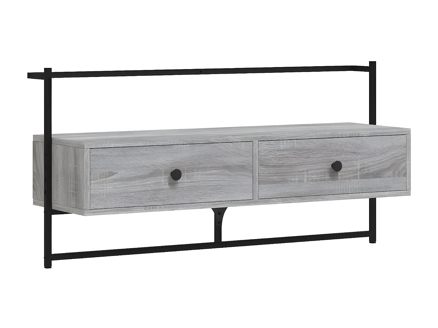 Mueble TV de pared gris Sonoma de madera contrachapada 100,5x30x51 cm