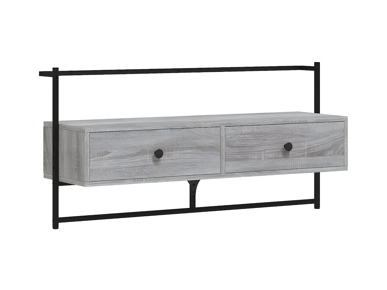 Meuble TV mural sonoma gris 100,5x30x51 cm bois d'ingénierie