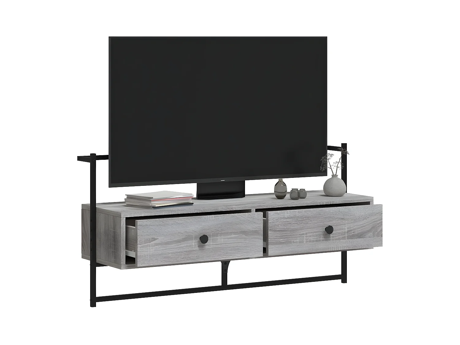 Meuble TV mural sonoma gris 100,5x30x51 cm bois d'ingénierie