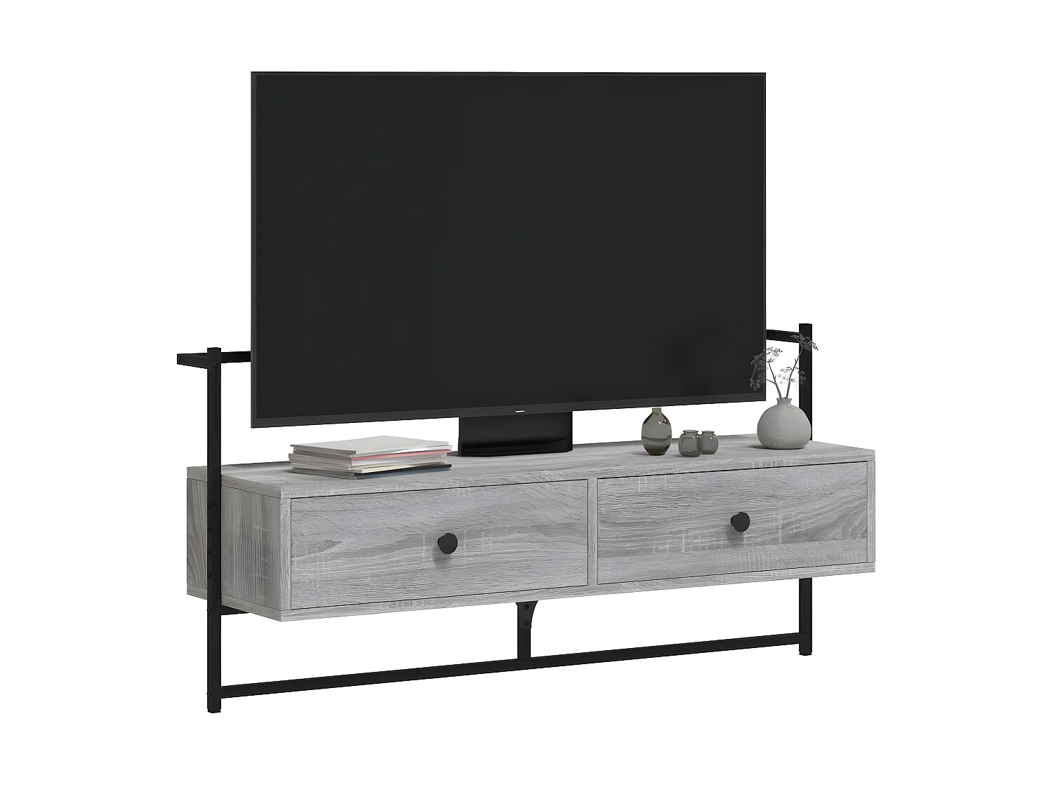 Meuble TV mural sonoma gris 100,5x30x51 cm bois d'ingénierie