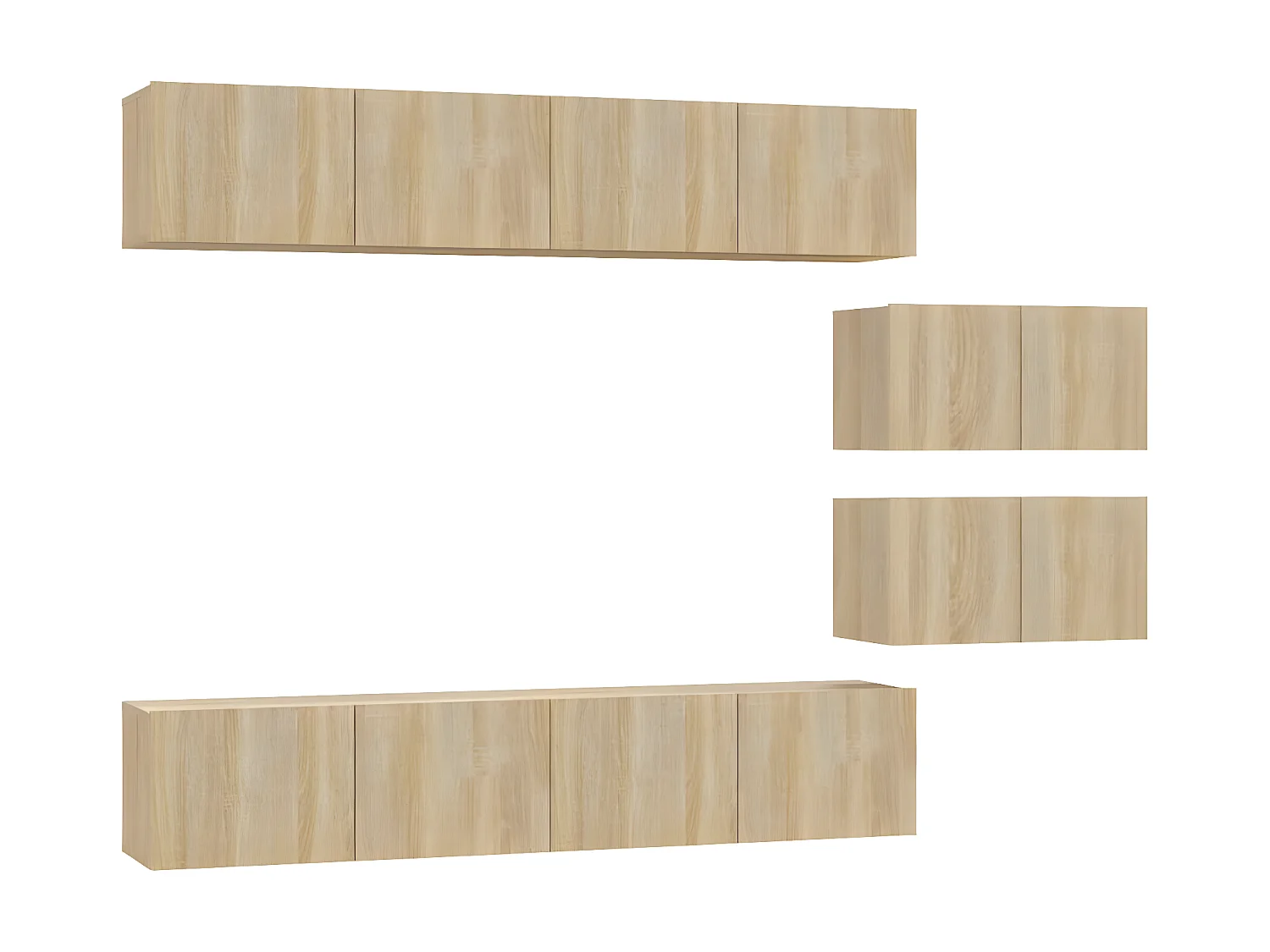 Ensemble de meubles TV 6 pcs Chêne sonoma Bois d'ingénierie