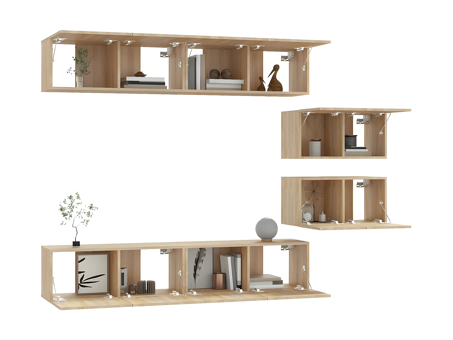 Ensemble de meubles TV 6 pcs Chêne sonoma Bois d'ingénierie