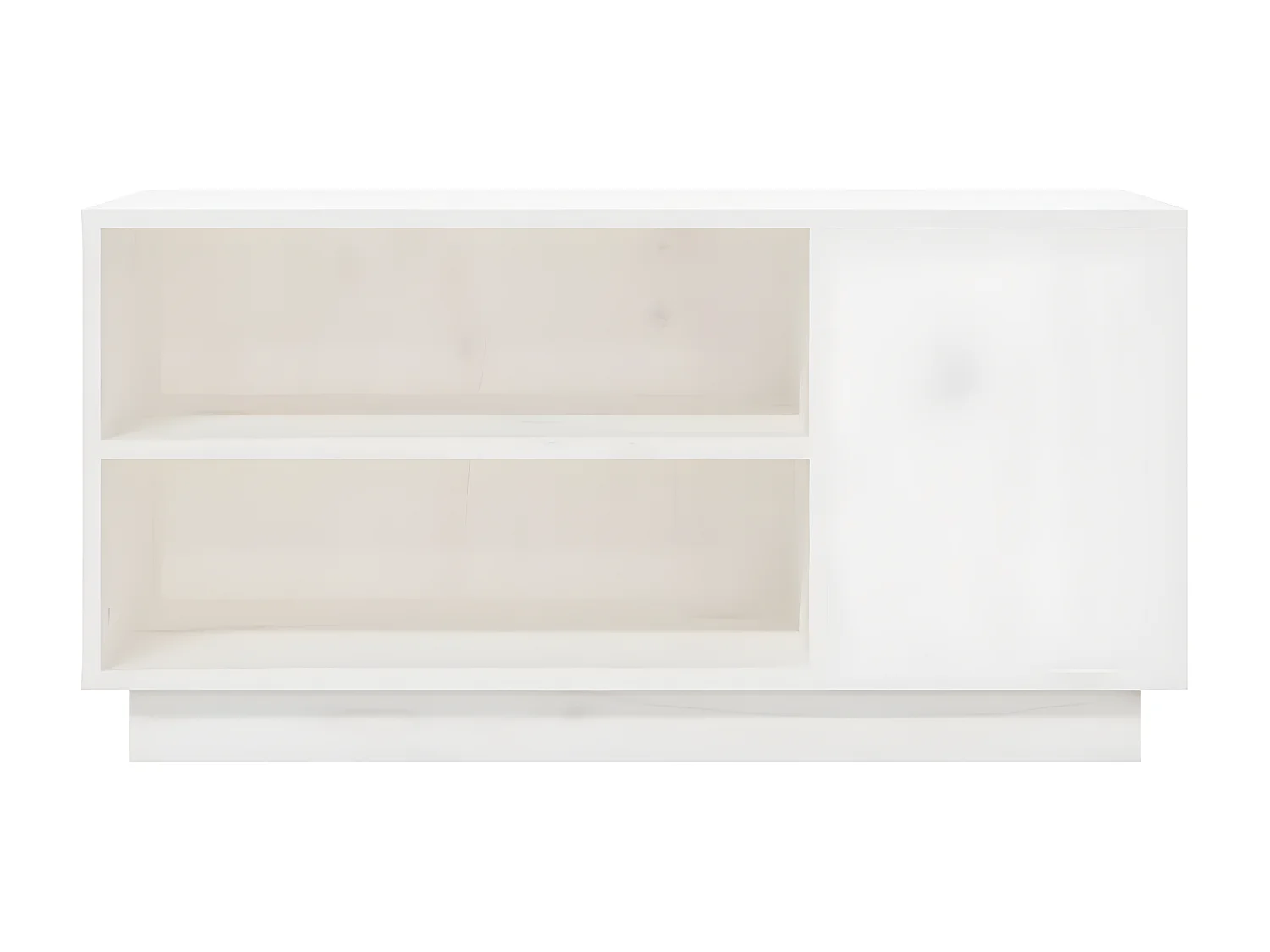 Móvel de TV branco 80x35x40,5 cm Madeira maciça de pinho