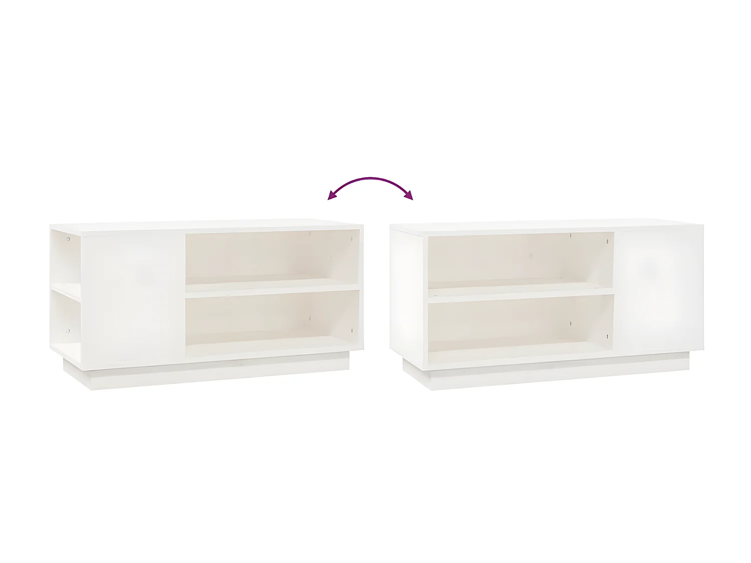 Móvel de TV branco 80x35x40,5 cm Madeira maciça de pinho