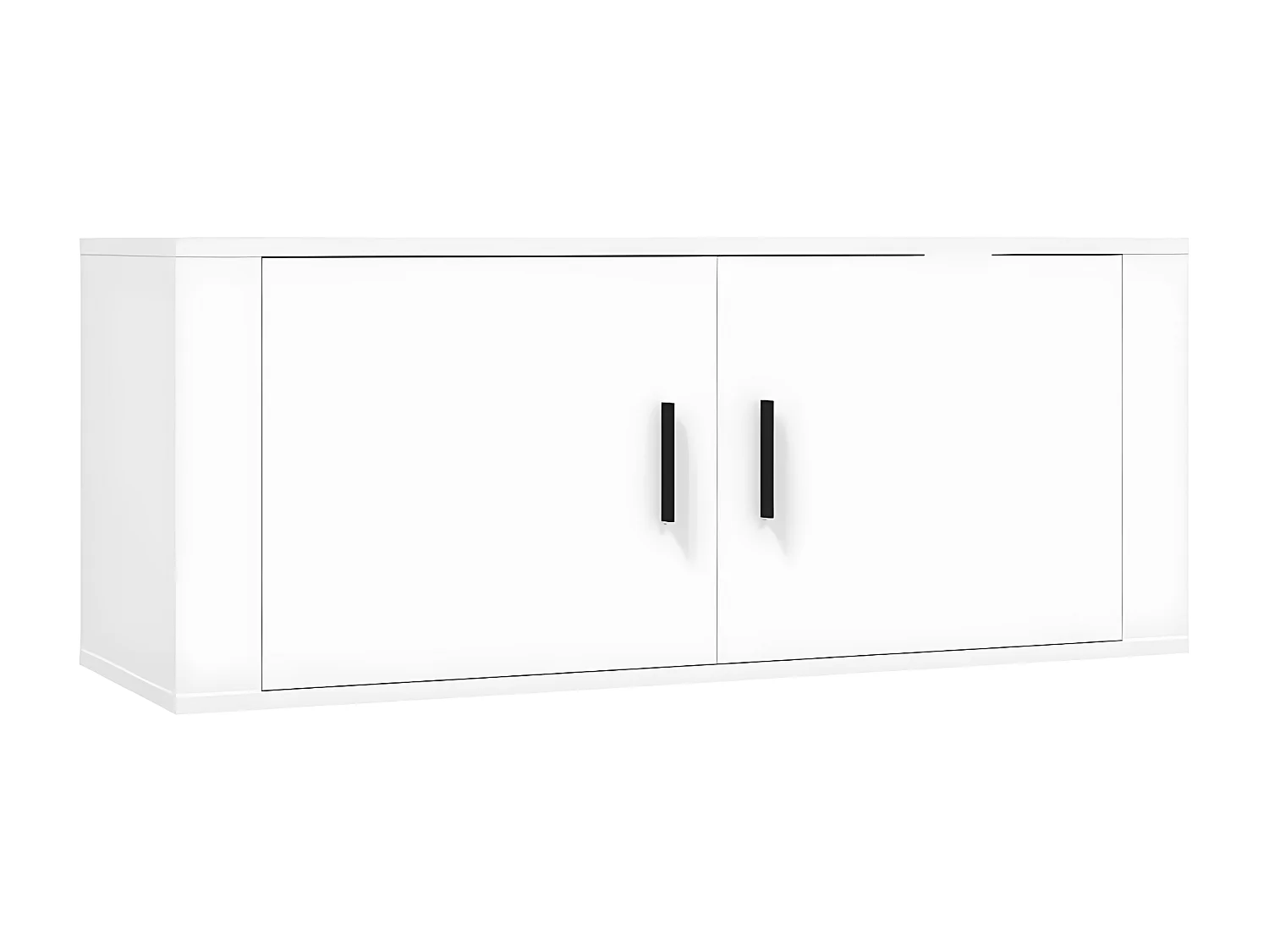 Set supporto TV da 7 pezzi in MDF bianco