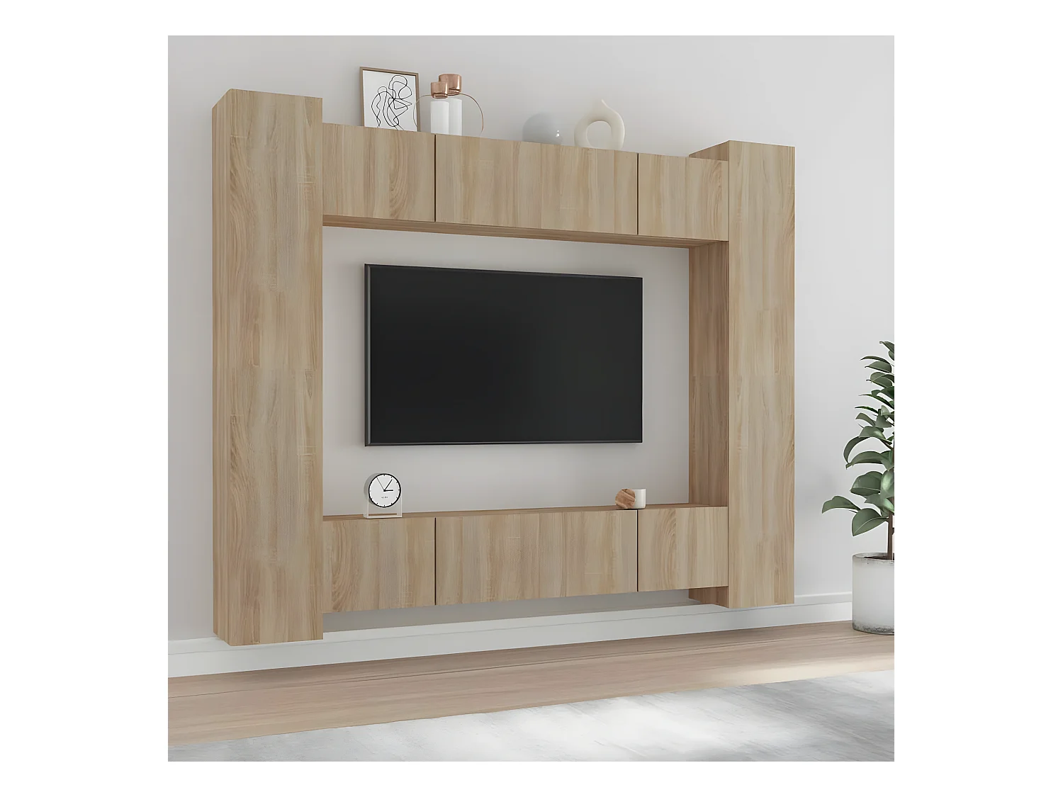 Ensemble de meubles TV 8 pcs Chêne sonoma Bois d'ingénierie