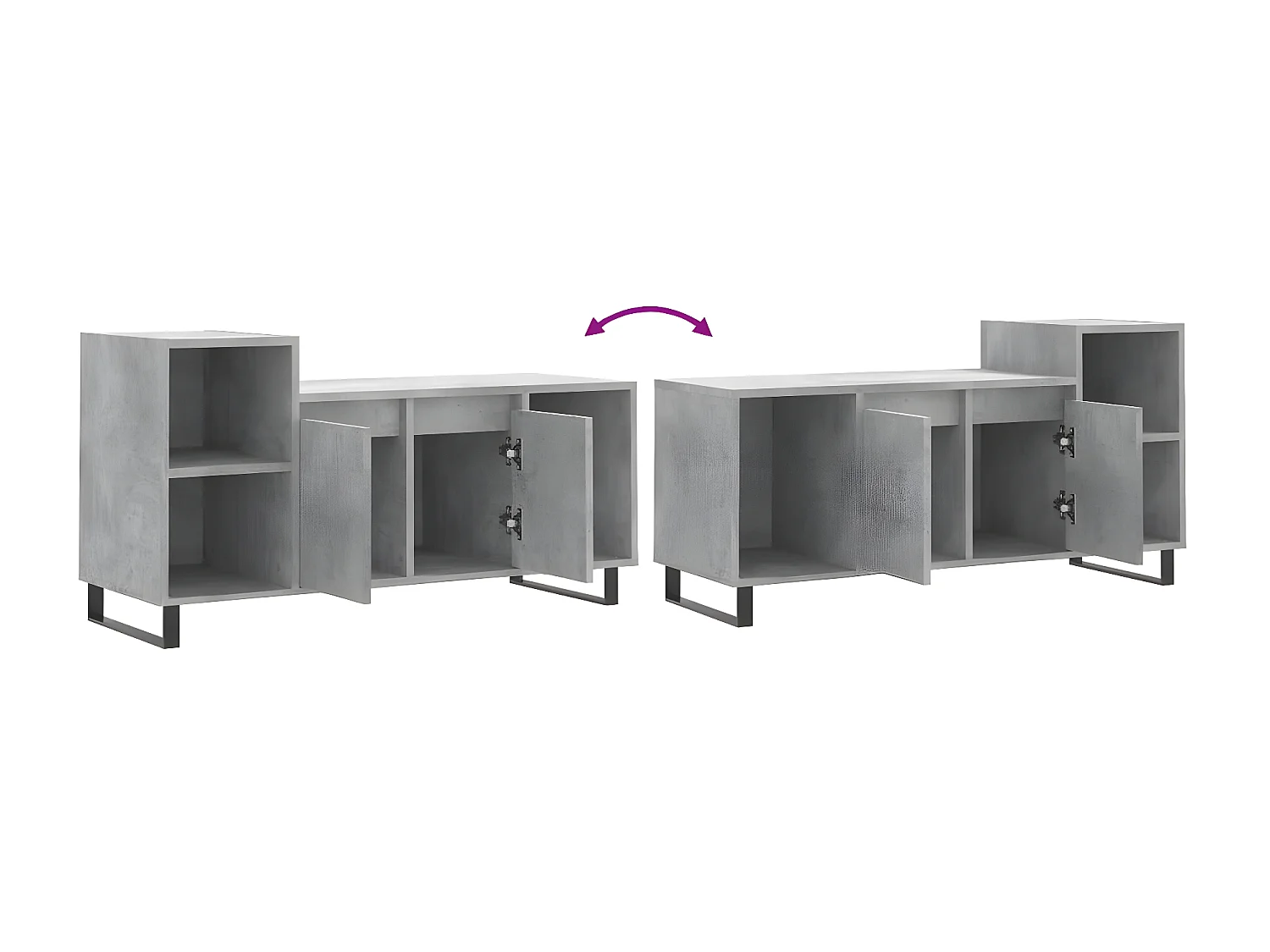 Móvel tv concreto cinza 100x35x55 cm madeira trabalhada