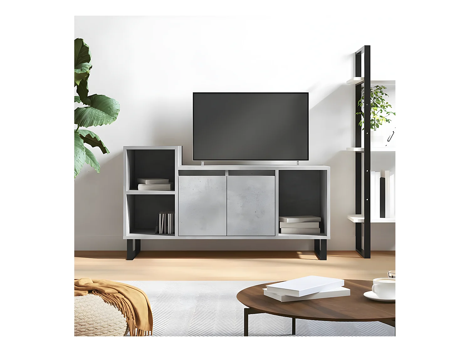 TV-meubel Betongrijs 100x35x55 cm Bewerkt hout