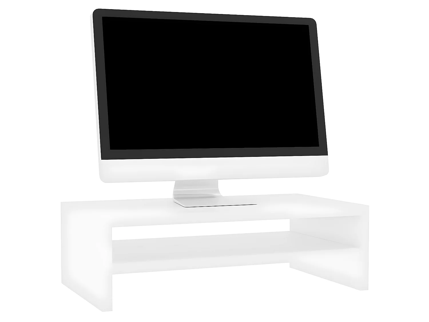 Suporte para monitor Branco 42 x 24 x 13 cm Madeira projetada