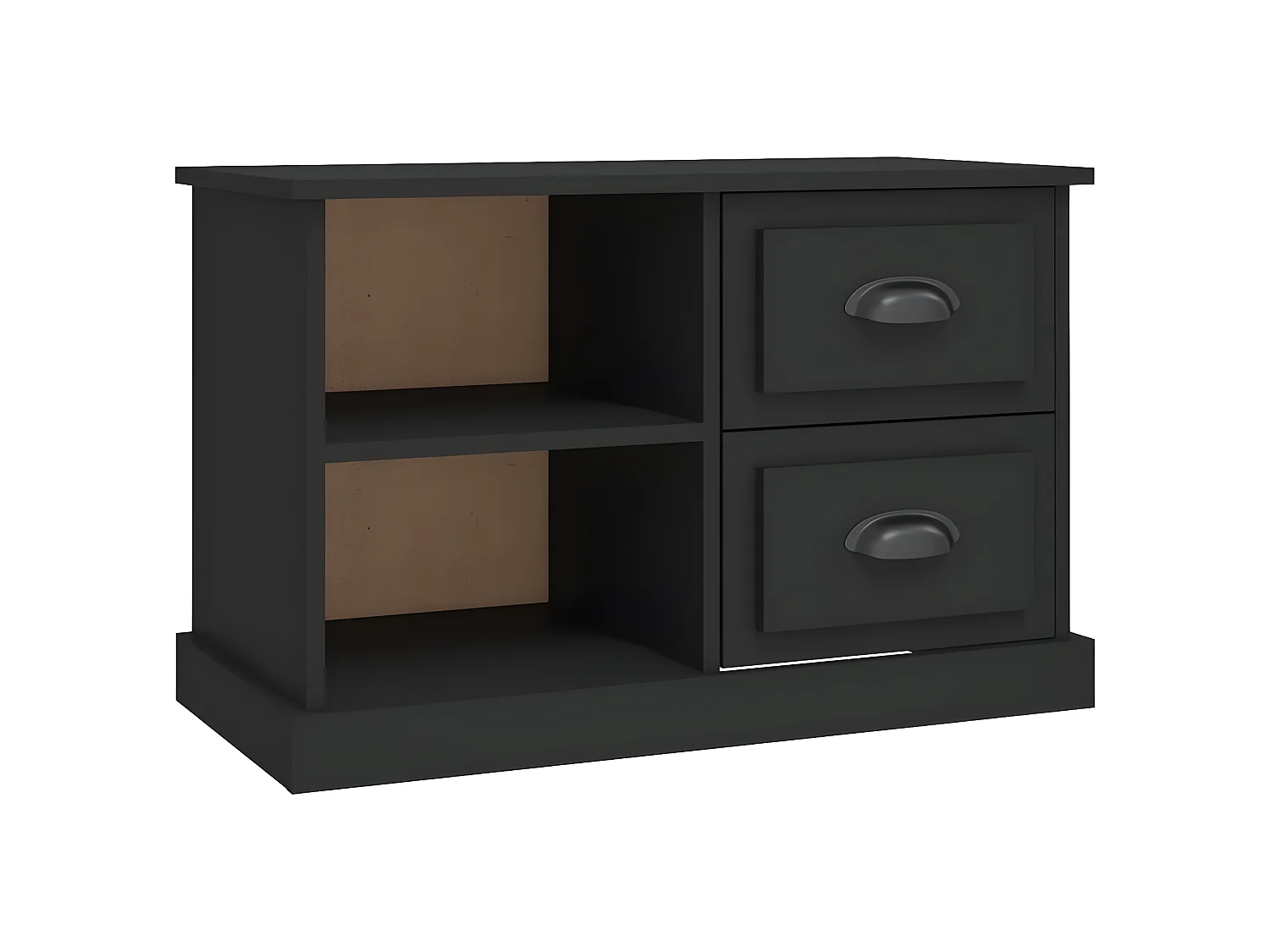 Meuble TV noir 73x35,5x47,5 cm bois d'ingénierie