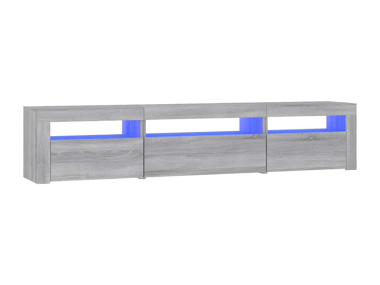 Meuble TV avec lumières LED Sonoma gris 195x35x40 cm