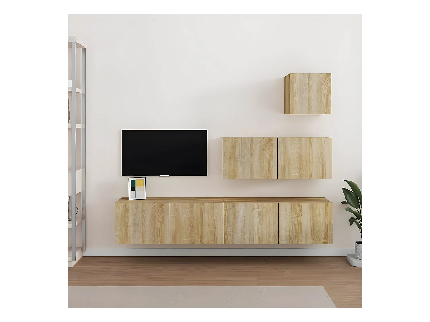 Ensemble de meubles TV 4 pcs Chêne sonoma Bois d'ingénierie