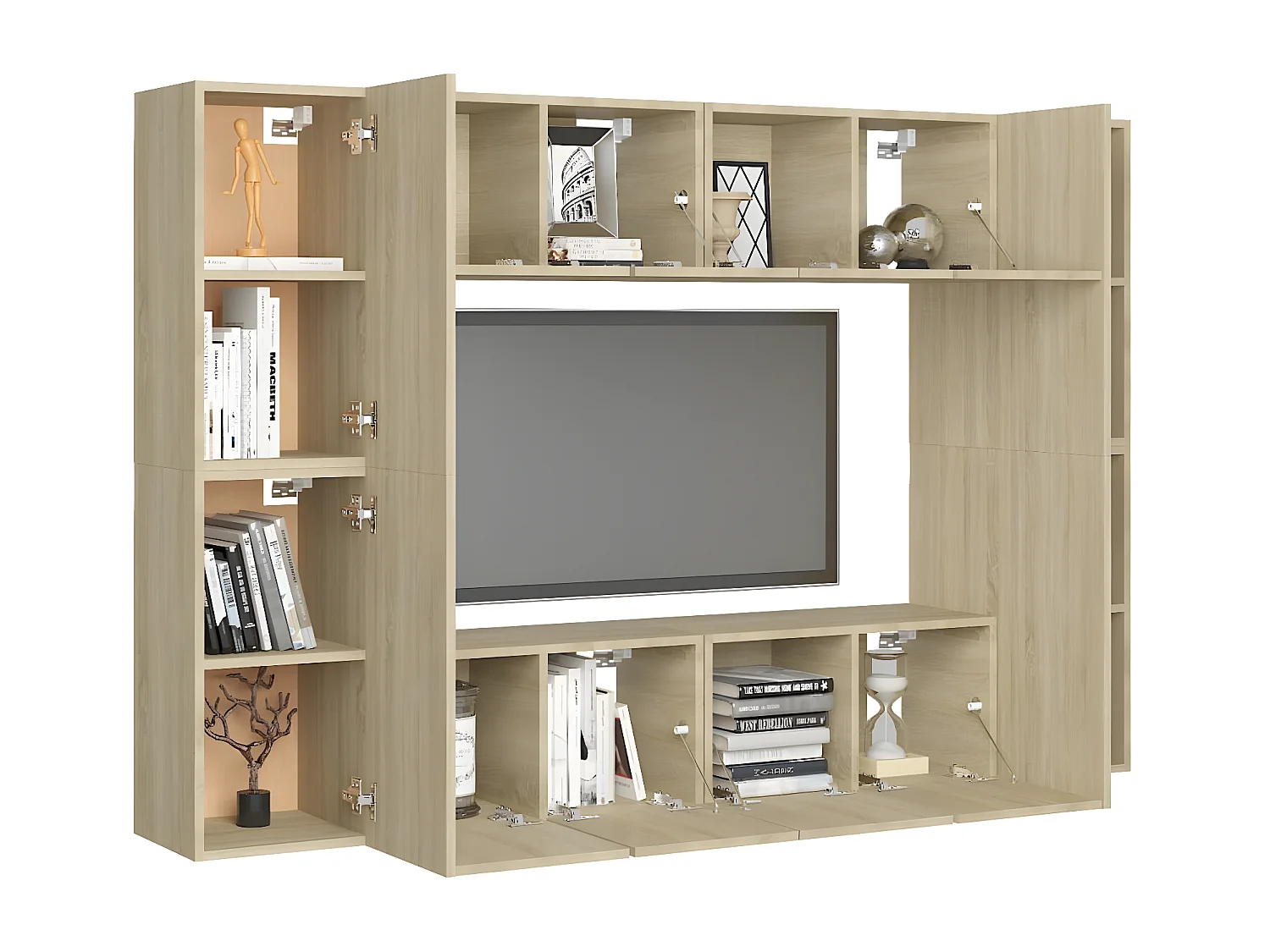 Ensemble de meubles TV 8 pcs Chêne sonoma Aggloméré