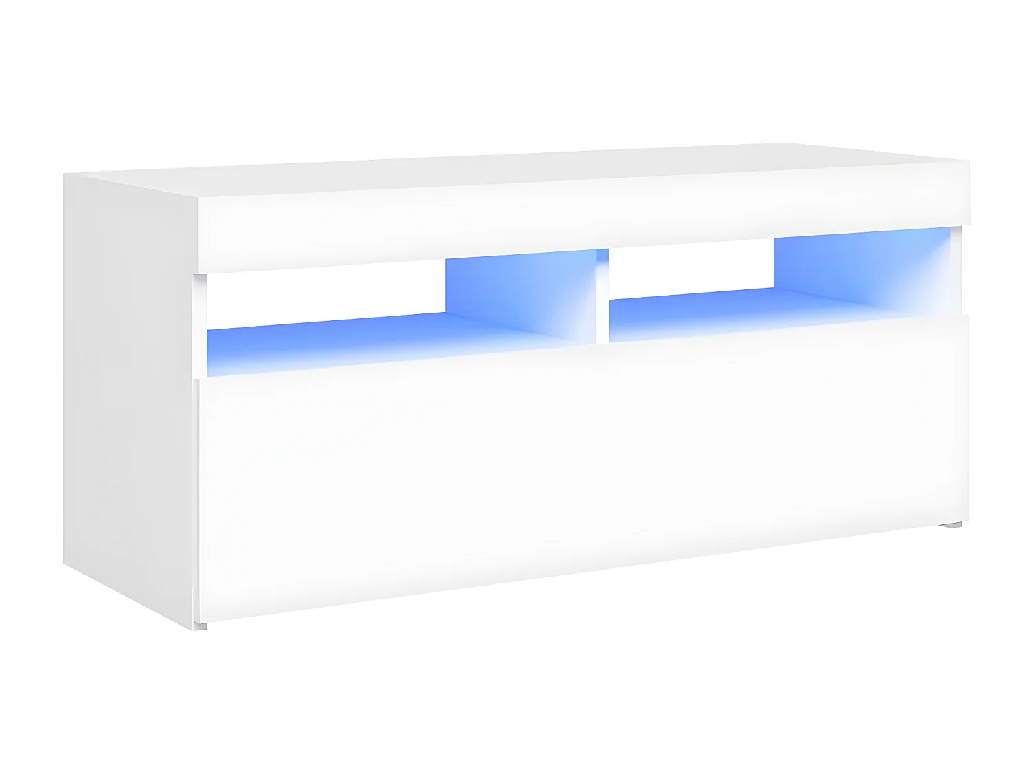 Meuble TV avec lumières LED blanc 90x35x40 cm