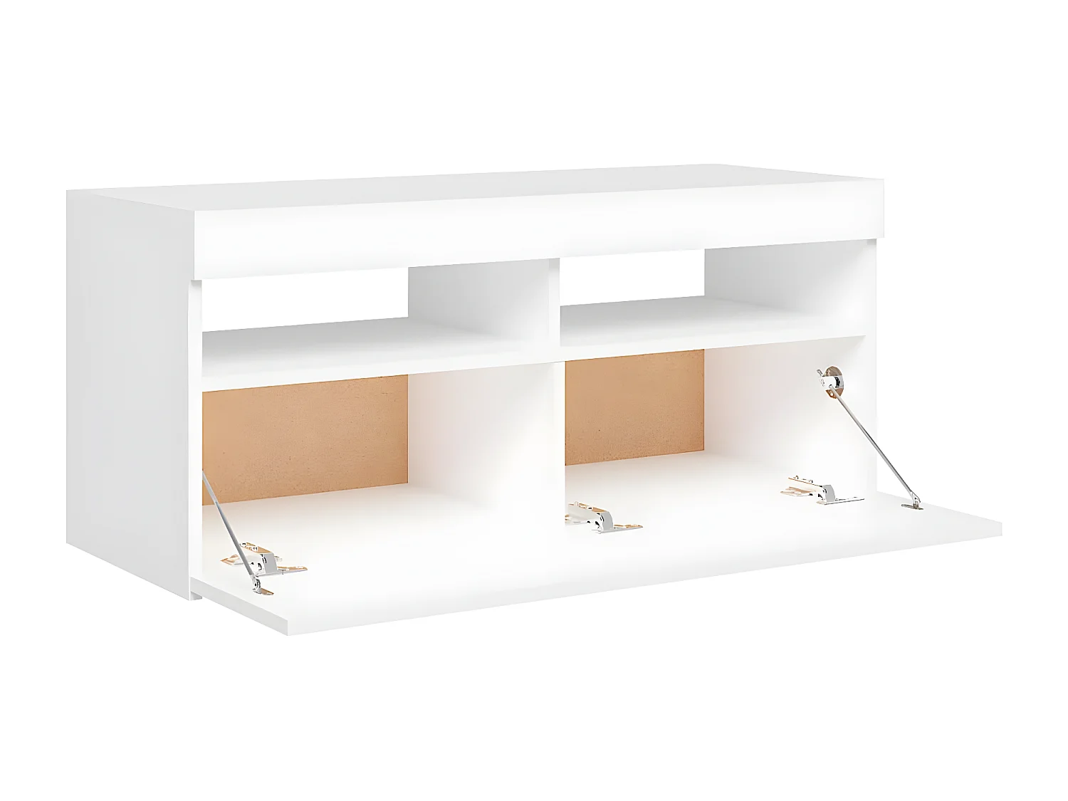 Meuble TV avec lumières LED blanc 90x35x40 cm