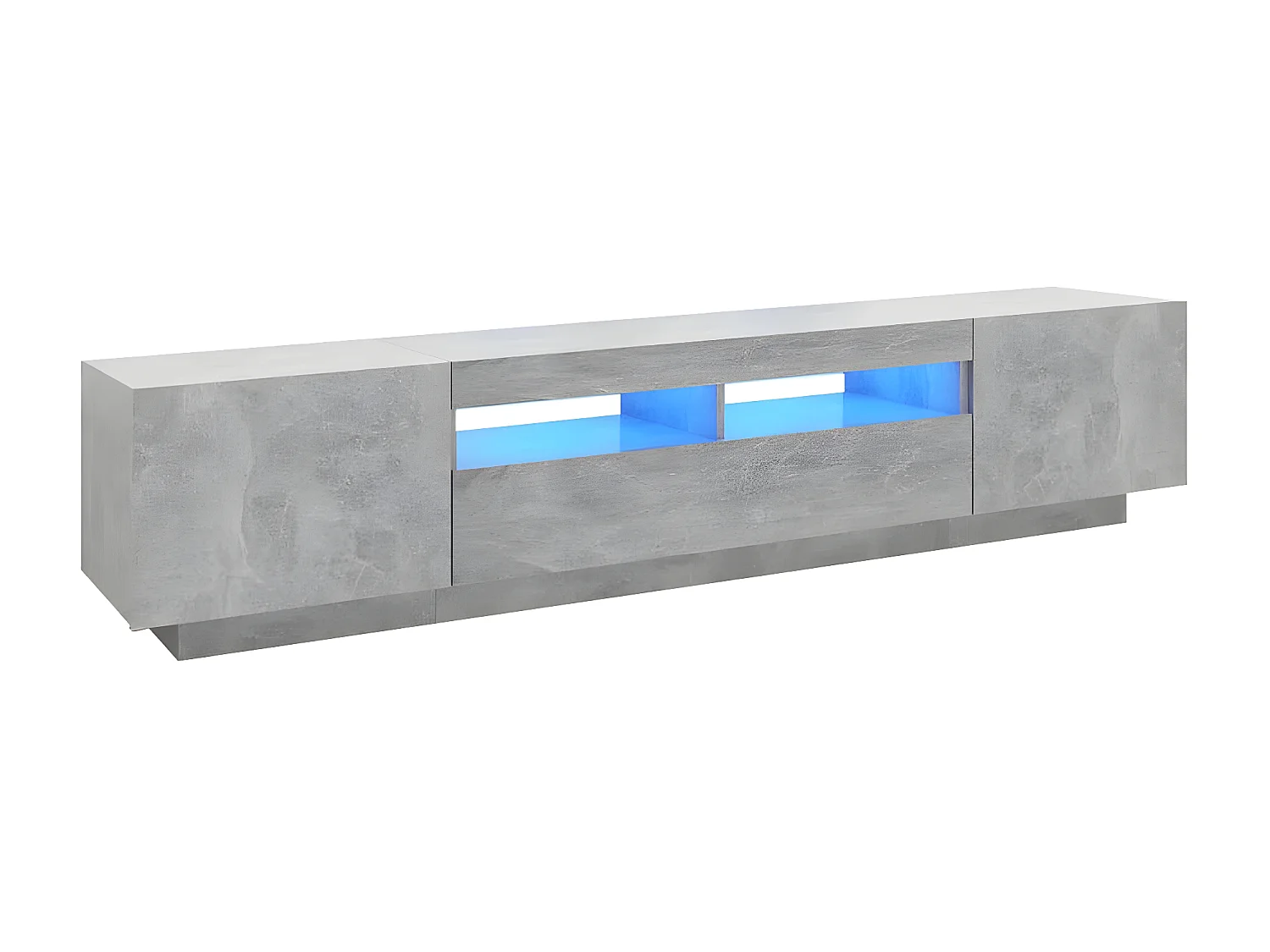 Móvel de TV com luzes LED cinza concreto 200x35x40 cm