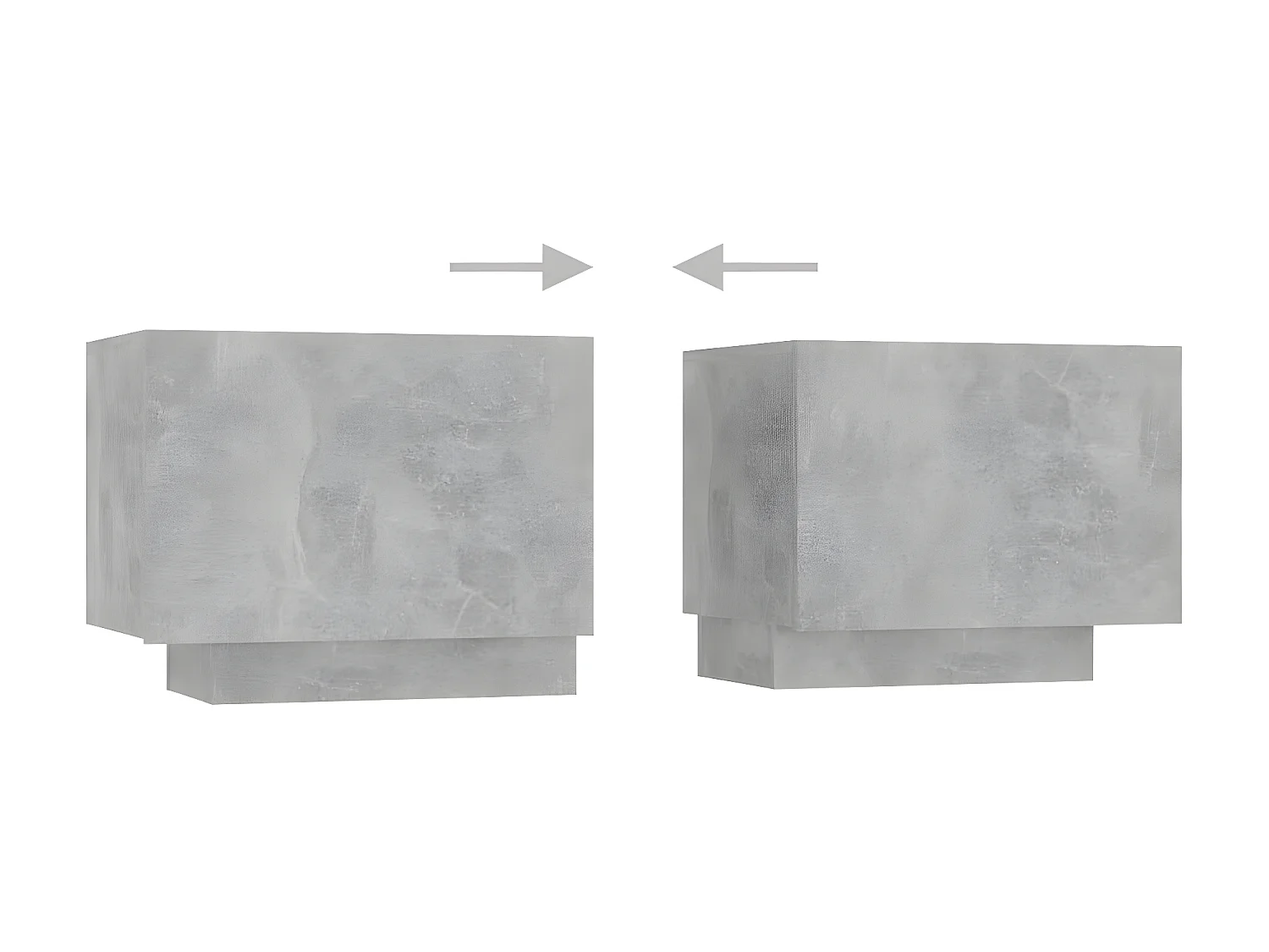 Meuble TV avec lumières LED Gris béton 200x35x40 cm