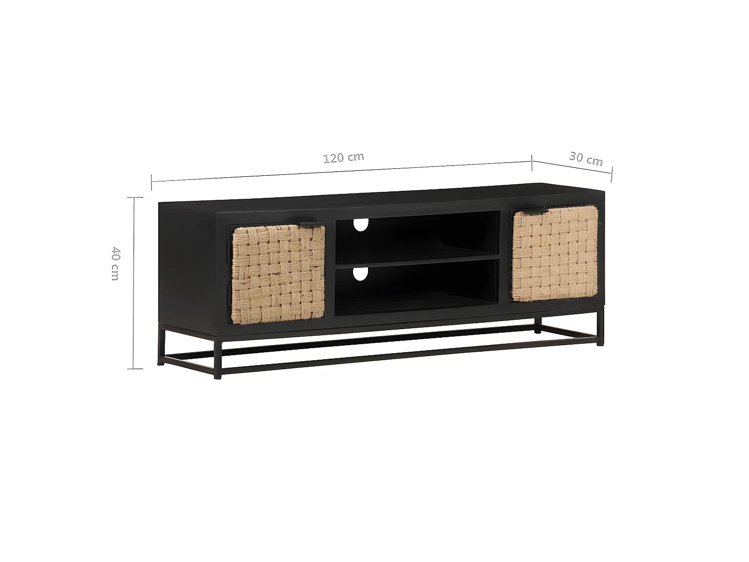 Mueble TV 120x30x40 cm Madera maciza de mango