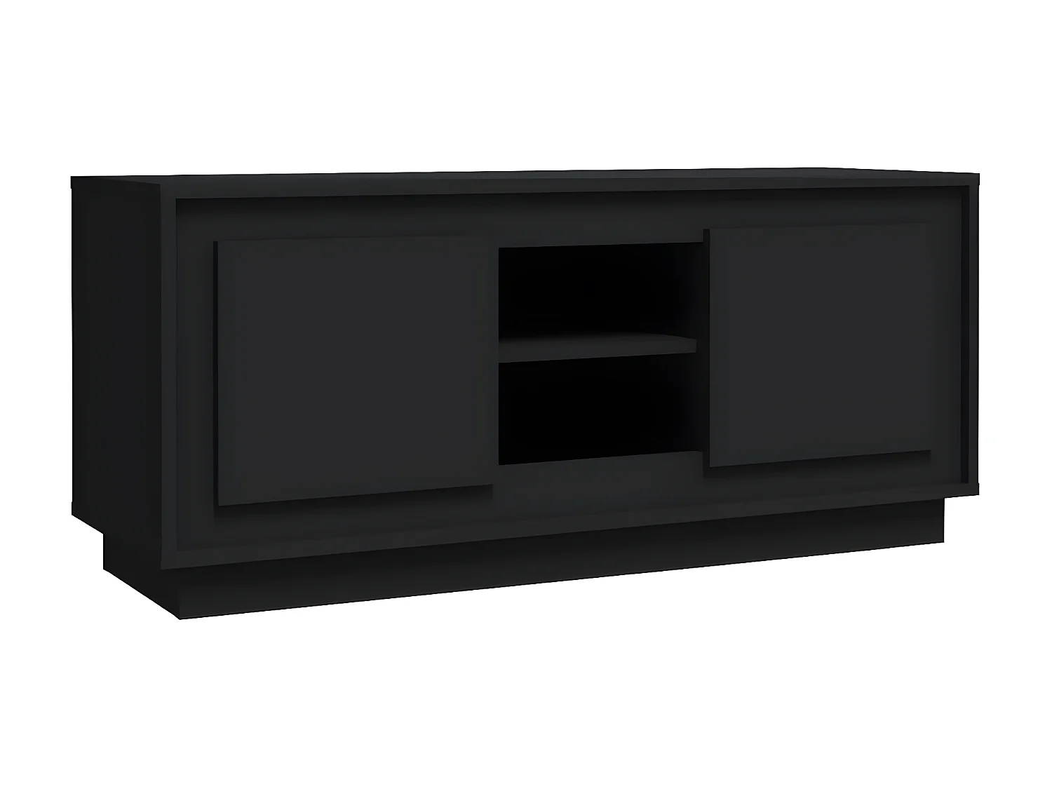 Meuble TV noir 102x35x45 cm bois d'ingénierie