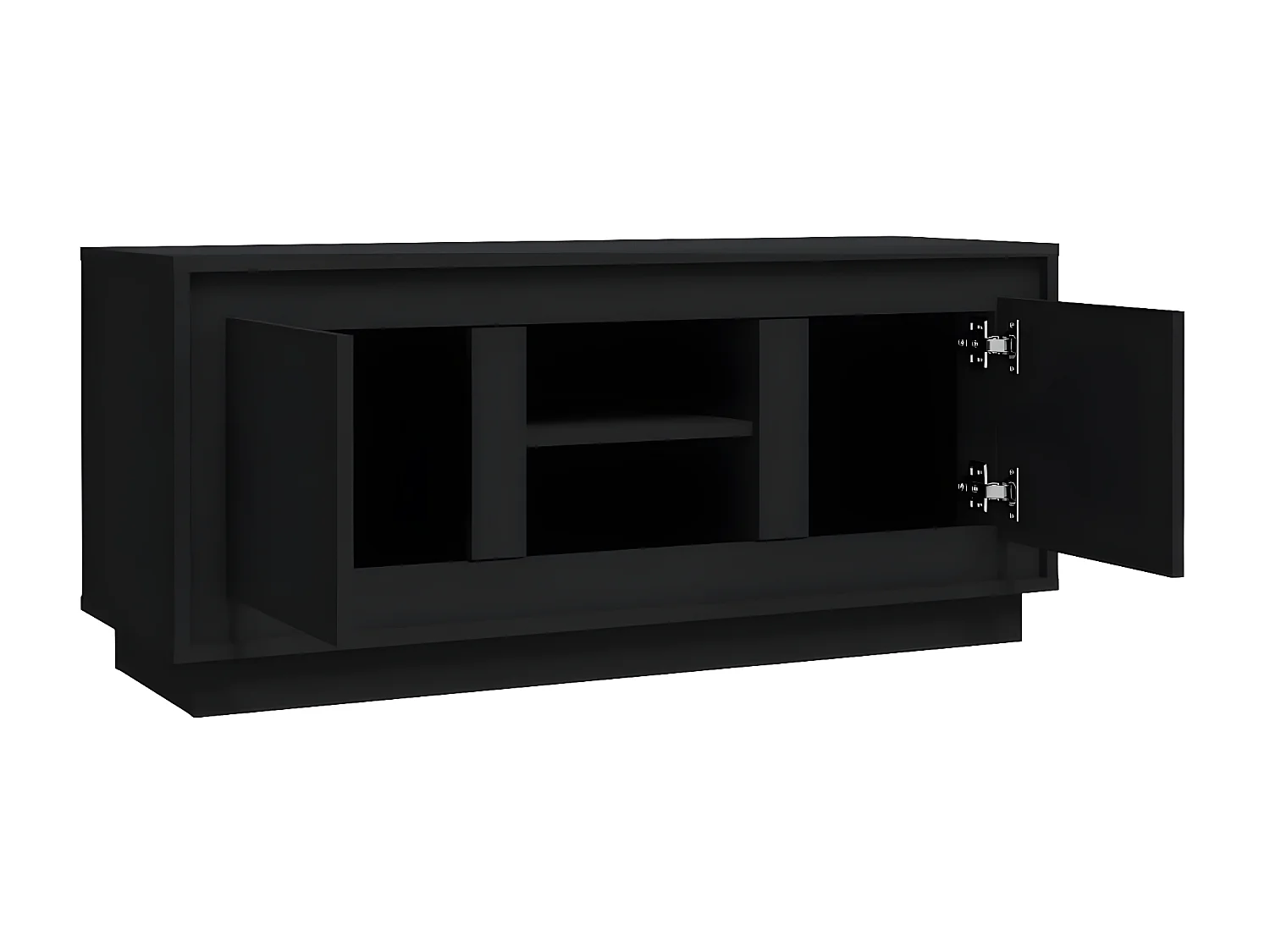 Meuble TV noir 102x35x45 cm bois d'ingénierie