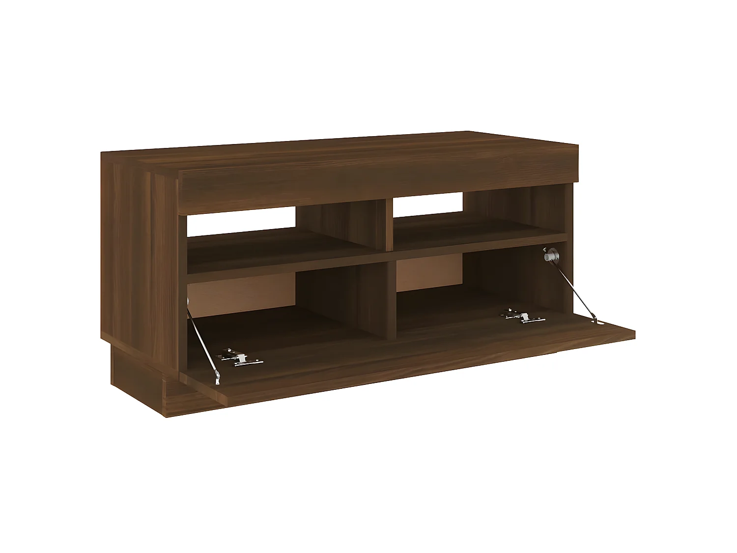 Móvel de TV com luzes LED carvalho castanho 80x35x40 cm
