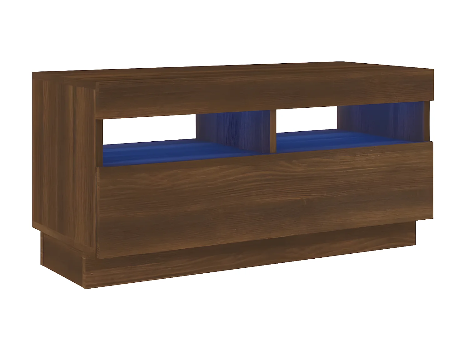 Móvel de TV com luzes LED carvalho castanho 80x35x40 cm