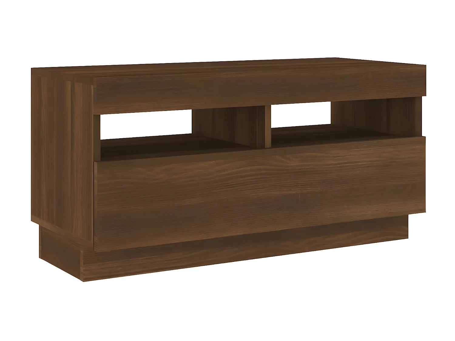 Móvel de TV com luzes LED carvalho castanho 80x35x40 cm