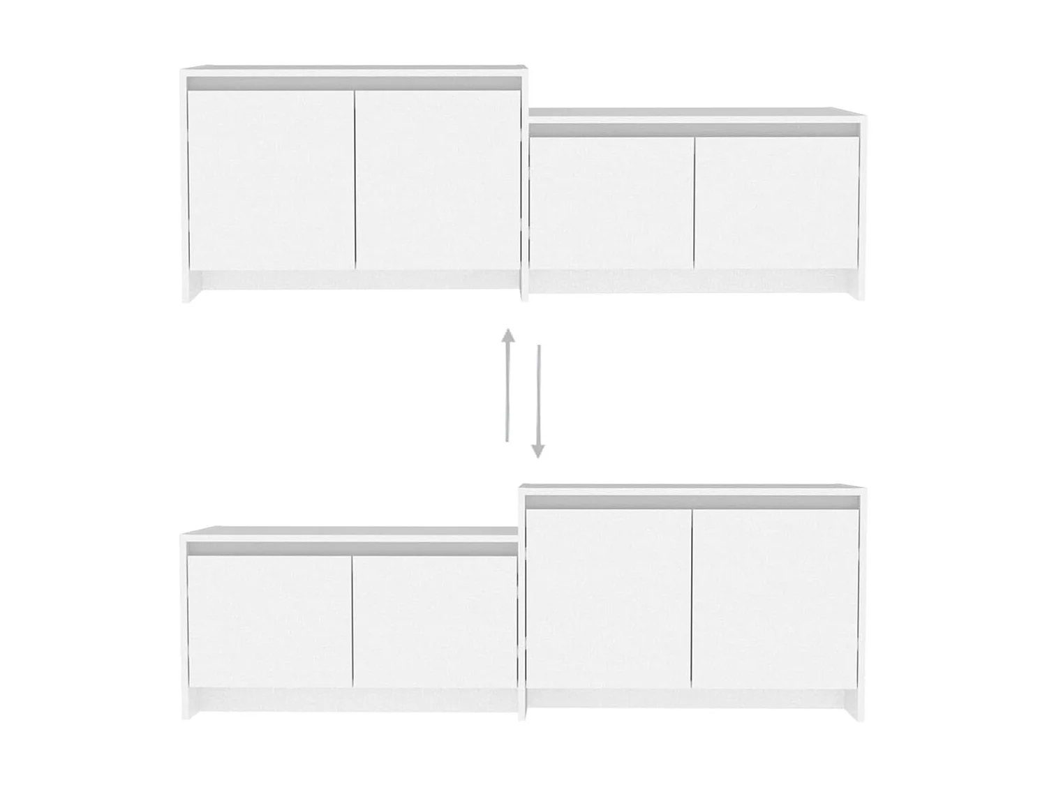 Wit TV-meubel 146,5x35x50 cm spaanplaat