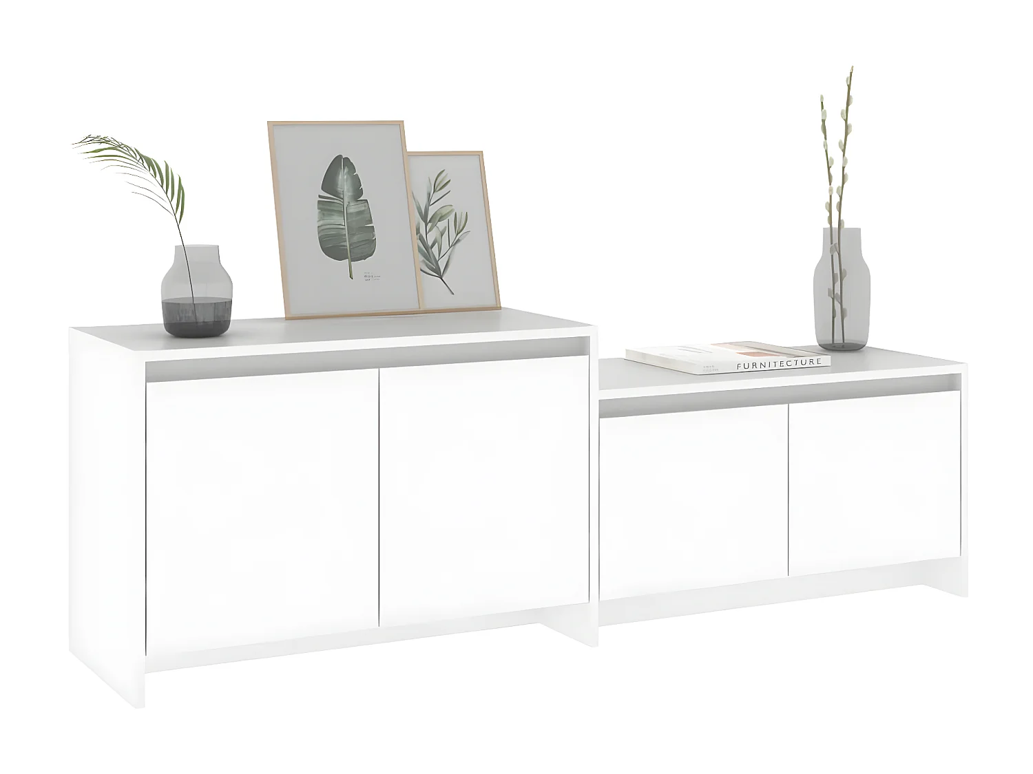 Wit TV-meubel 146,5x35x50 cm spaanplaat