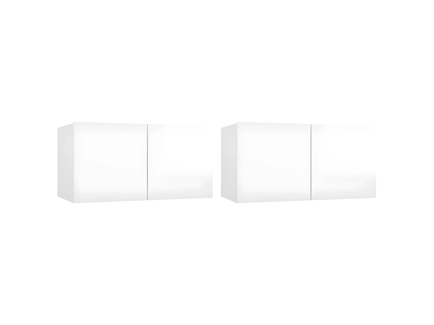 Meubles TV suspendus 2 pcs Blanc brillant 60x30x30 cm