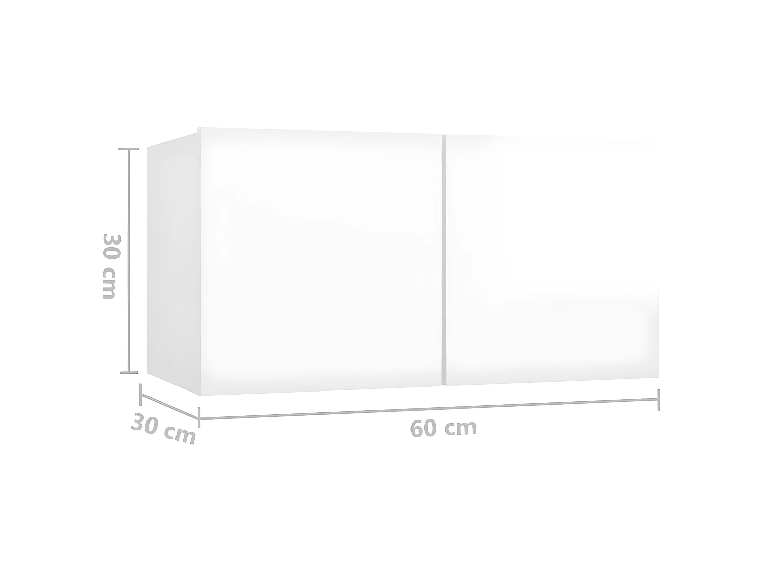 Meubles TV suspendus 2 pcs Blanc brillant 60x30x30 cm