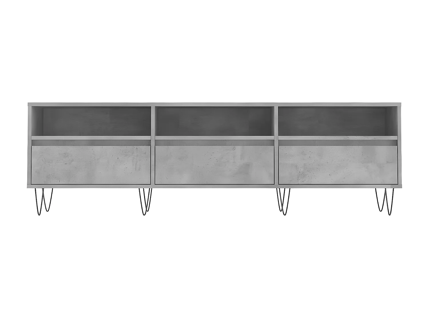 Meuble TV gris béton 150x30x44,5 cm bois d'ingénierie