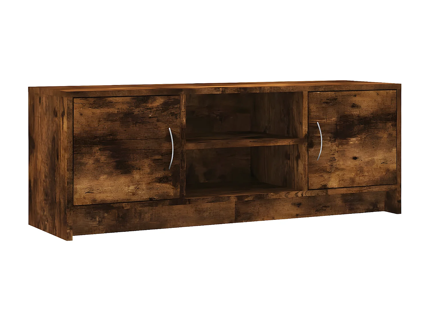 Meuble TV chêne fumé 102x30x37,5 cm bois d'ingénierie